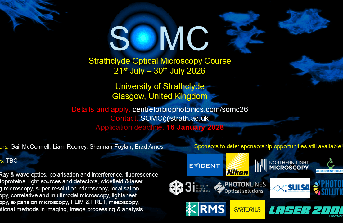Join the Strathclyde Optical Microscopy Course 2026