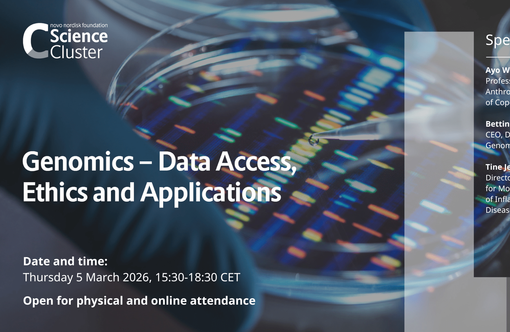 Curious About the Future of Genomics? There Is Still Time to Join the Upcoming Lecture: Genomics – Data Access, Ethics and Applications!